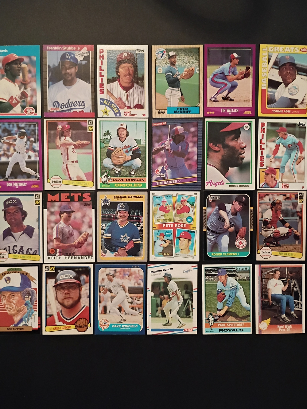 (24) baseball cards 1970s  1980s Mike Schmidt Steve Carlton Winfield Mattingly